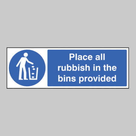 Place all rubbish in bins provided