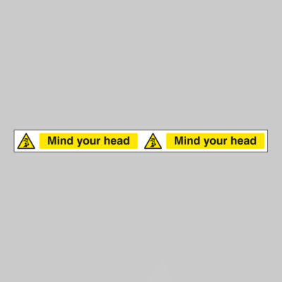 Mind your head strip 400x35mm self adhesive vinyl