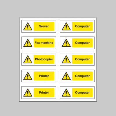 Office labels (various machinery) sheet of 10 labels 40x18mm
