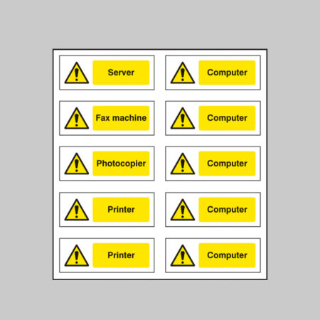 Office labels (various machinery) sheet of 10 labels 40x18mm
