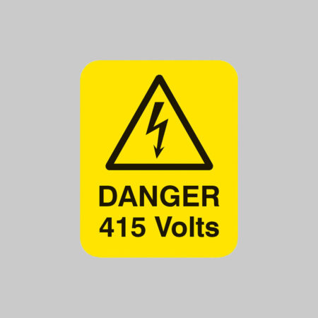 Danger 415 volts Sheet of 25 labels 40x50mm