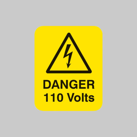 Danger 110 volts Sheet of 25 labels 40x50mm