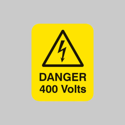 Danger 400 volts Sheet of 25 labels 40x50mm