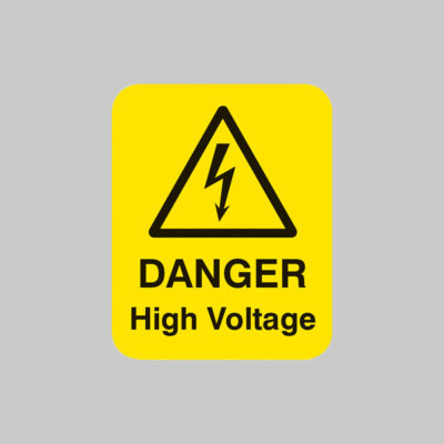 Danger high voltage Sheet of 25 labels 40x50mm