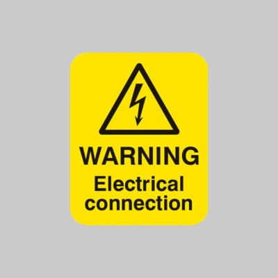 Warning electrical connection  Sheet of 25 labels 40x50mm