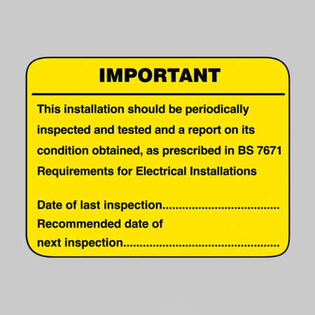 Periodic inspection labels Sheet of 9 Labels, 100x75mm