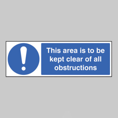 This area is to be kept clear of all obstructions