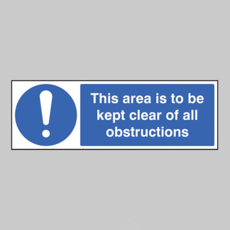 This area is to be kept clear of all obstructions