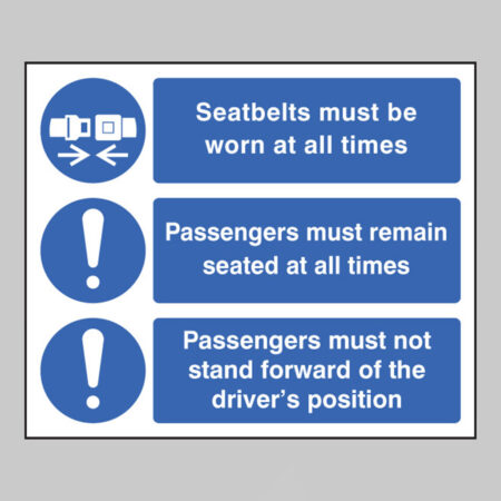 Seatbelts must be worn at all times multi-message