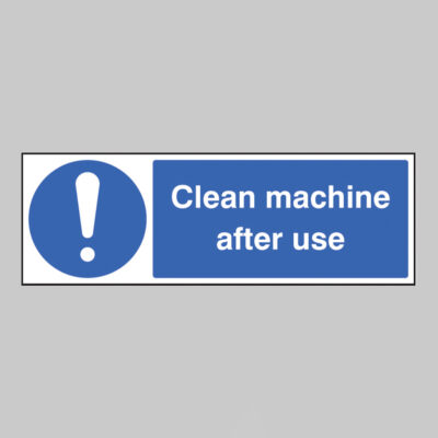 Clean machine after use