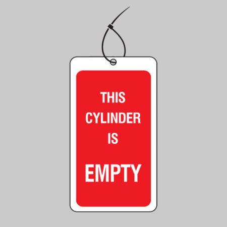 This cylinder is empty double sided matt PVC tag 80x150mm c/w cable ties Pack of 10