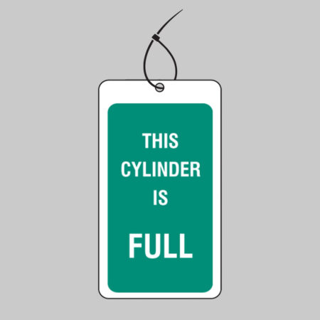 This cylinder is full double sided matt PVC tag 80x150mm c/w cable ties Pack of 10