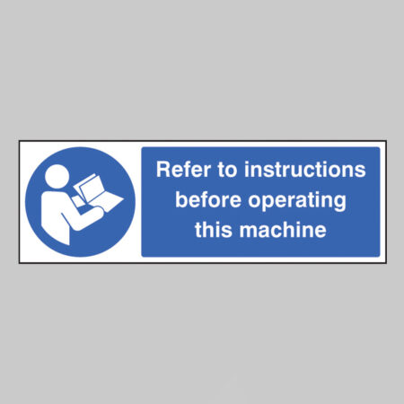 Refer to instructions before operating this machine
