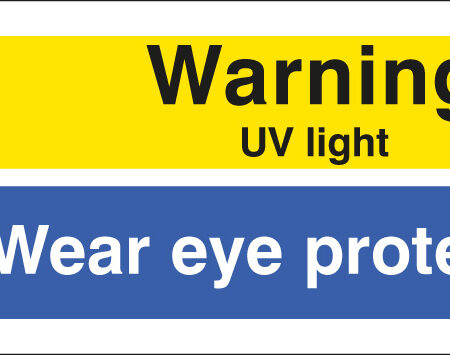 Warning UV light wear eye protection