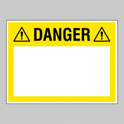 Danger (write your message), 300x400mm rigid PVC with wipe clean over laminate
