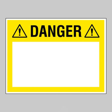 Danger (write your message), 300x400mm rigid PVC with wipe clean over laminate