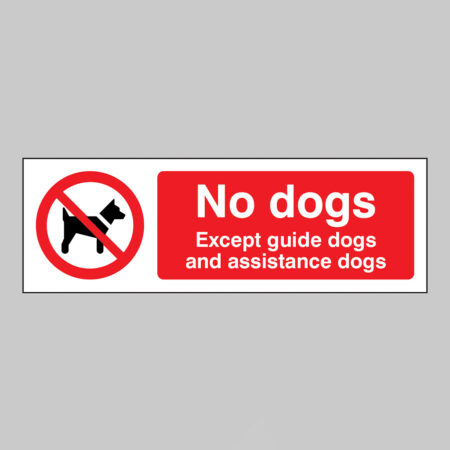 No dogs Except guide dogs and assistance dogs