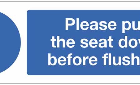 Please put the seat down before flushing