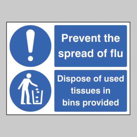 Prevent the spread of flu dispose of used tissues in bins provided