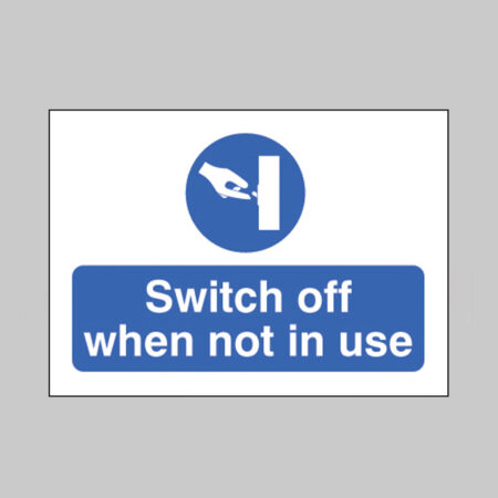 Switch off when not in use 35x25mm SAV