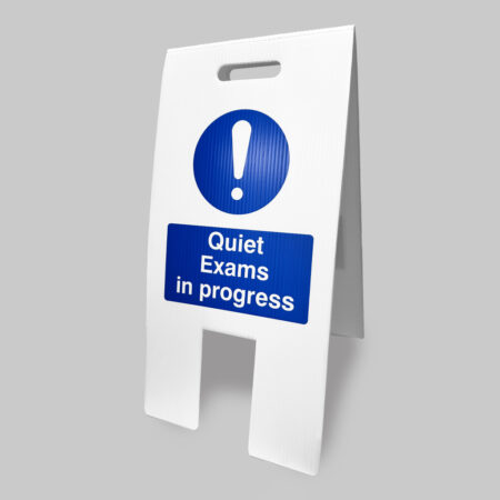 Quiet exams in progress 300x600mm fluted polypropylene floor sign