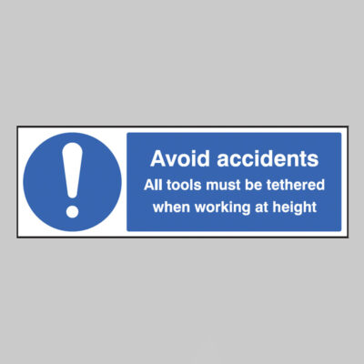 Avoid accidents All tools must be tethered when working at height