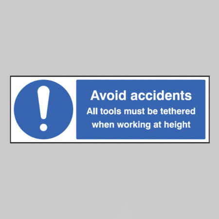 Avoid accidents All tools must be tethered when working at height