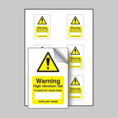 High vibration risk if used minutes/per week - sheet of 6