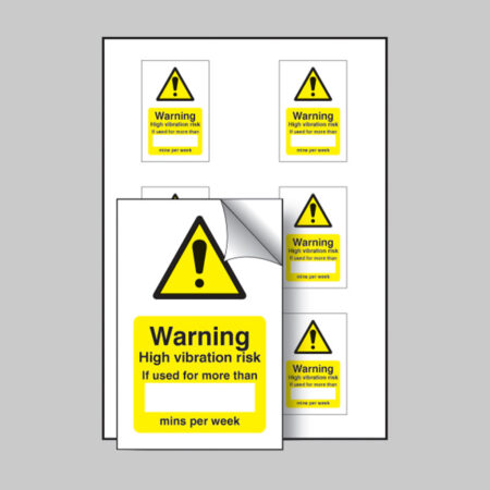 High vibration risk if used minutes/per week - sheet of 6