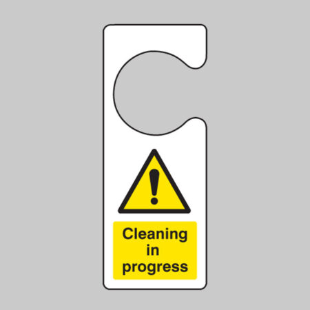 Cleaning in progress door hanger 80x205mm single sided