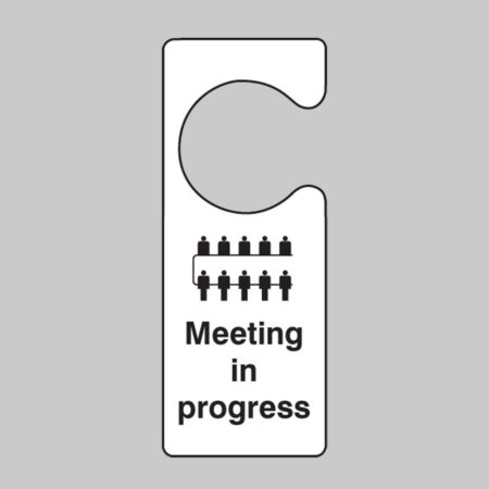 Meeting in progress door hanger 80x205mm single sided