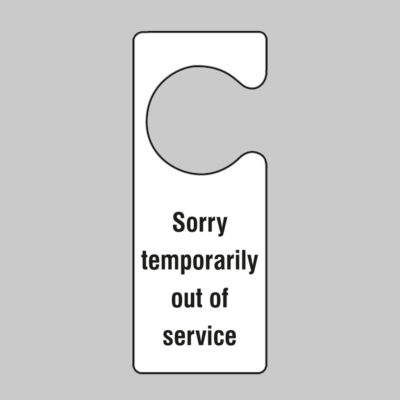 Sorry temporarily out of service  door hanger 80x205mm single sided