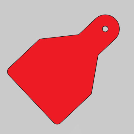 Plain ID Tags (Pack of 20) Red 100x65mm 0.8mm polypropylene