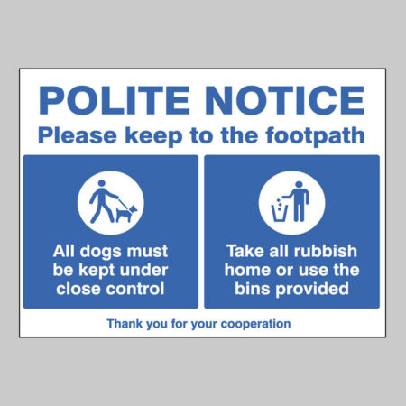 Polite notice Please keep to the footpath