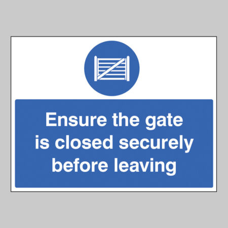 Ensure the gate is closed securely before leaving