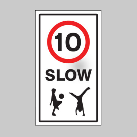 Slow 10mph Class R2 Permanent 400x700mm (3mm aluminium composite) c/w channelling