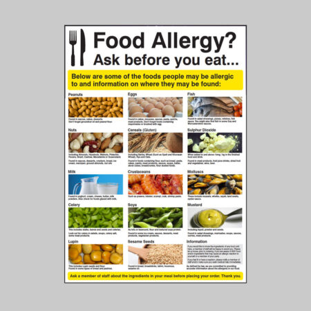 Food allergy poster - 420x594mm synthetic paper
