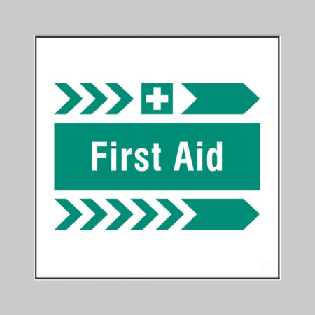 First aid, arrow right builder signs 400x400mm