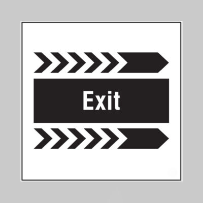 Exit, arrow right builder signs 400x400mm