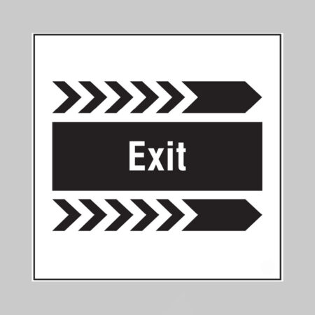Exit, arrow right builder signs 400x400mm