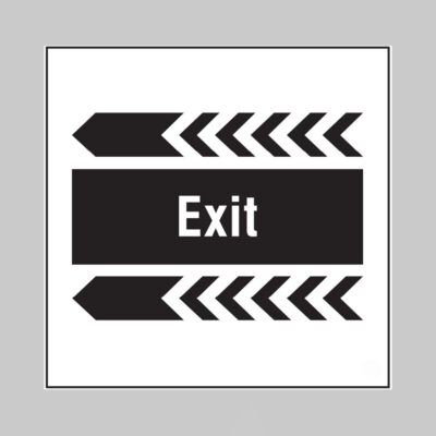 Exit, arrow left builder signs 400x400mm