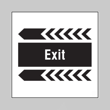 Exit, arrow left builder signs 400x400mm