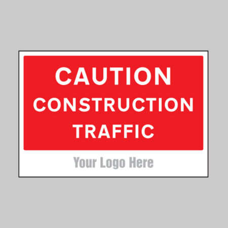 Caution construction traffic, builder signs 600x400mm