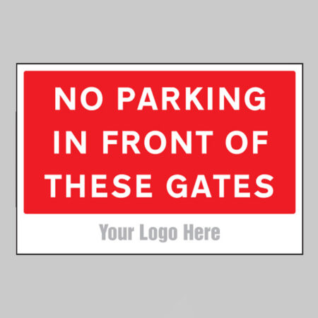 No parking in front of these gates, builder signs 600x400mm