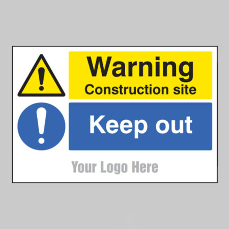 Warning construction site Keep out, builder signs 600x400mm