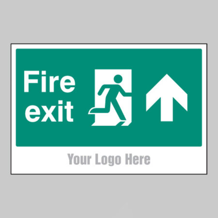 Fire exit, arrow up, builder signs 600x400mm