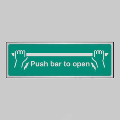 Push bar to open anodised aluminium 300x100mm adhesive backed