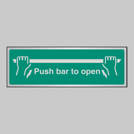 Push bar to open anodised aluminium 300x100mm adhesive backed