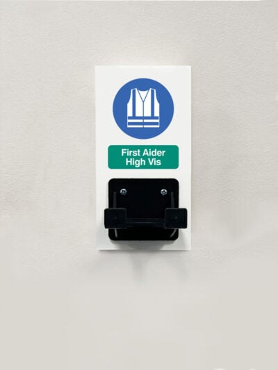PPE Station - First Aider High Vis - Single Hook on 80x160mm 10mm foam pvc