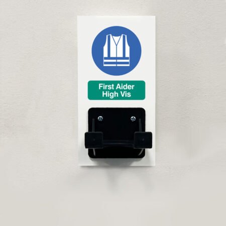 PPE Station - First Aider High Vis - Single Hook on 80x160mm 10mm foam pvc